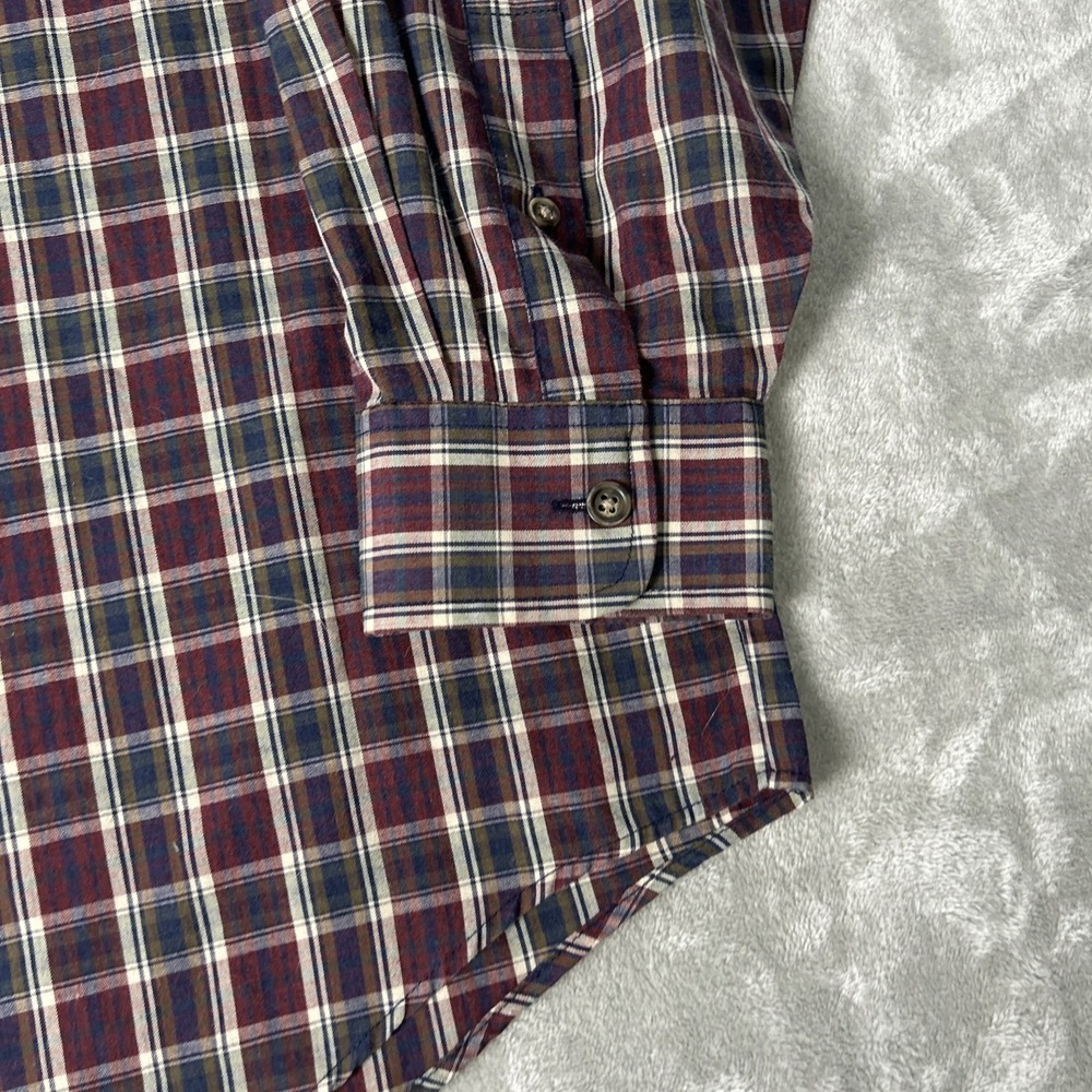 Van Heusen Shirt Mens Large Plaid Long Sleeve Button Up Wrinkle Free - Picture 2 of 10